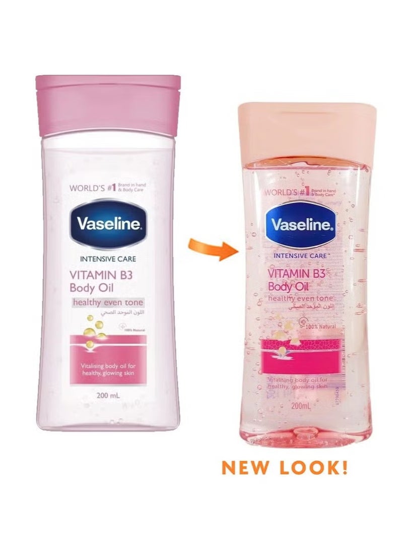 فازلين زيت العناية للجسم الوردي  فيتامين بي 3 موحد لون الصحي للبشرة 200مل - Image 1